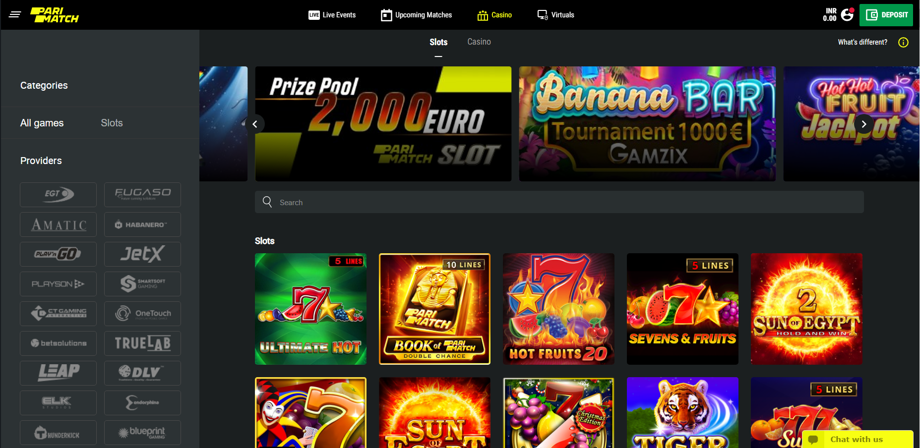 Parimatch Casino Games